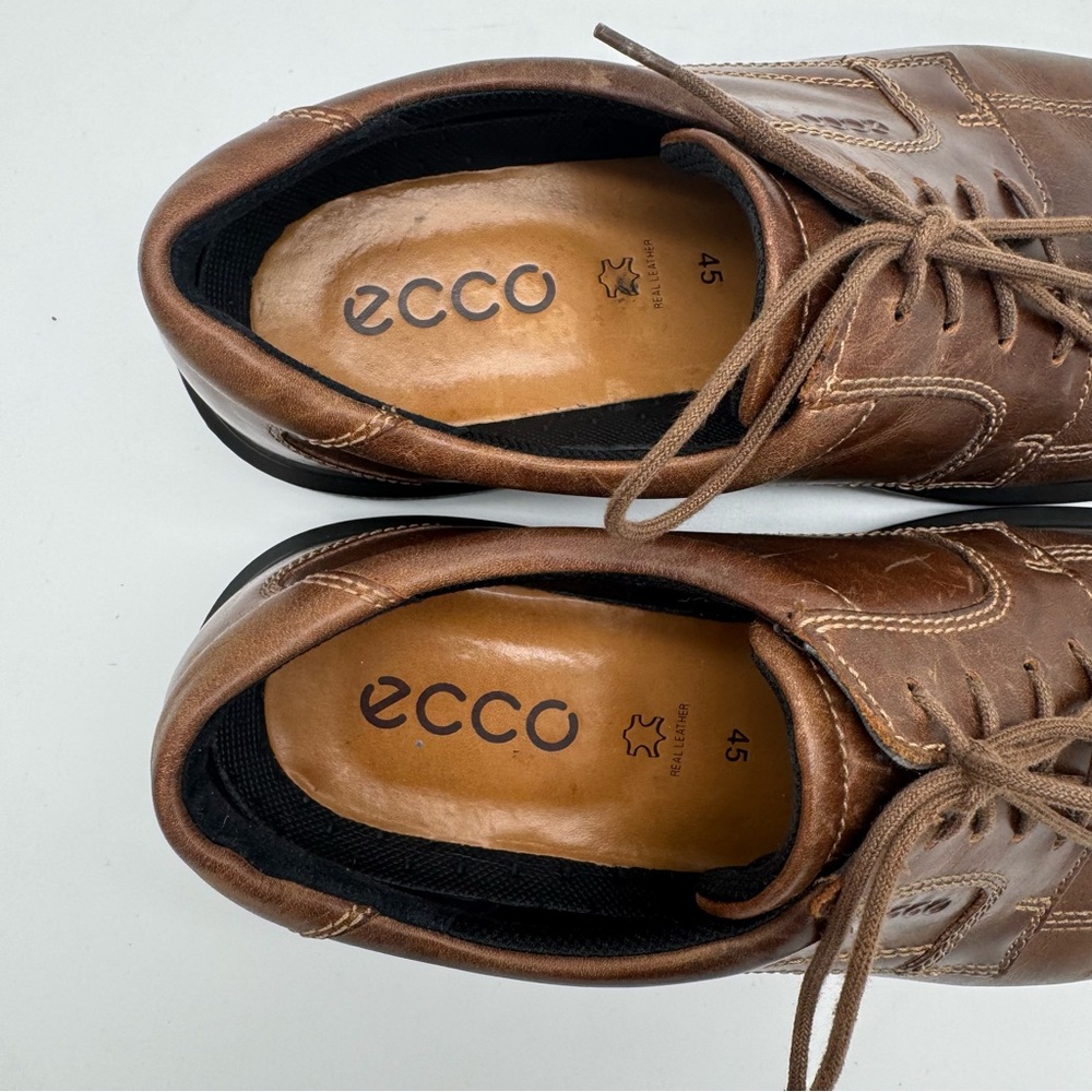 ecco Brown Leather Derby Shoe Size 45/11-11.5 - Picture 11 of 13